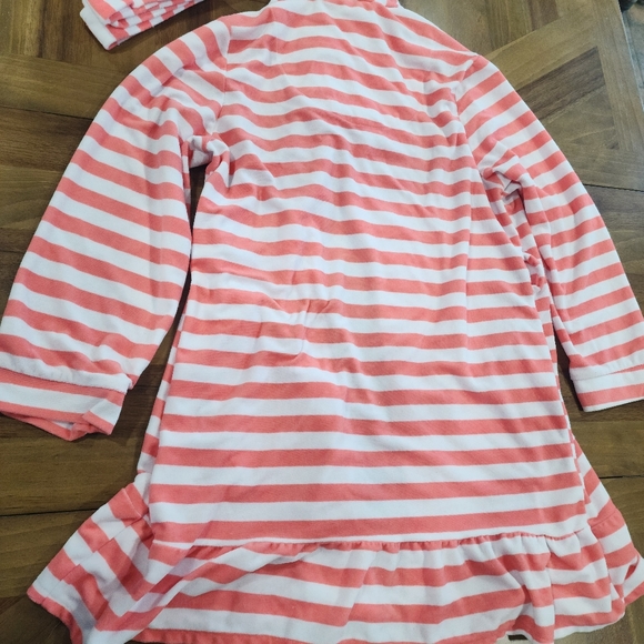 Betsey Johnson Terry Bath Robe, Large, Intimates Women's Peach Striped Belted - Picture 8 of 9